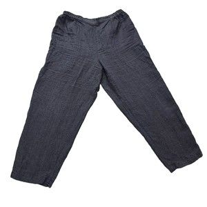 Eileen Fisher Organic Linen Lantern Ankle Pants Size 1X Blue